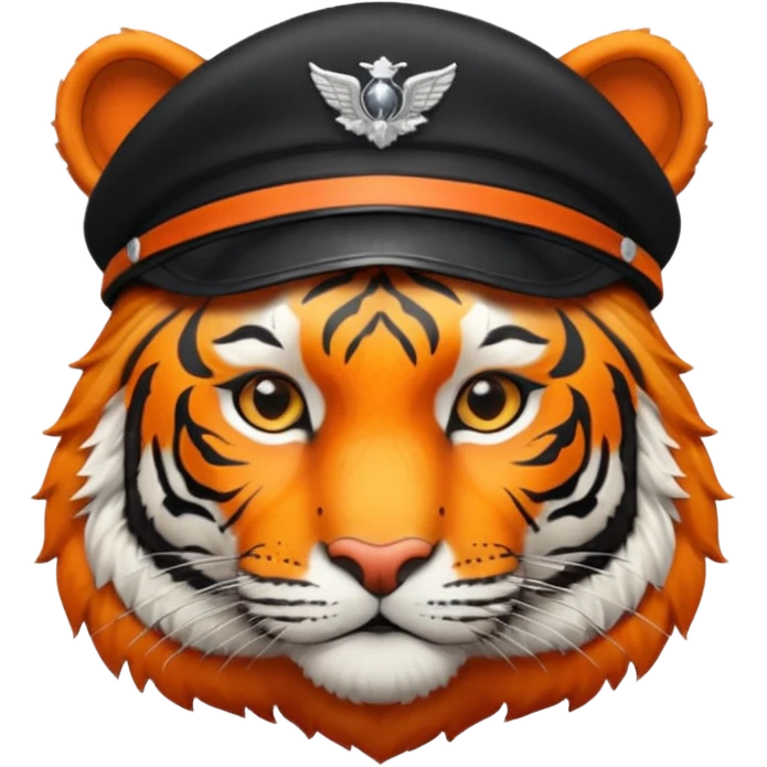 A TIGER WITH PILOT CAP emoji