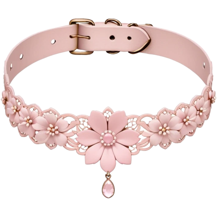 Pastel pink Lolita Sakura flower choker emoji
