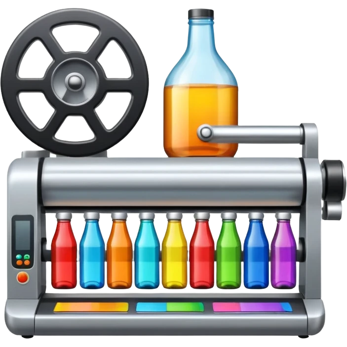Label machine, bottle stickers emoji