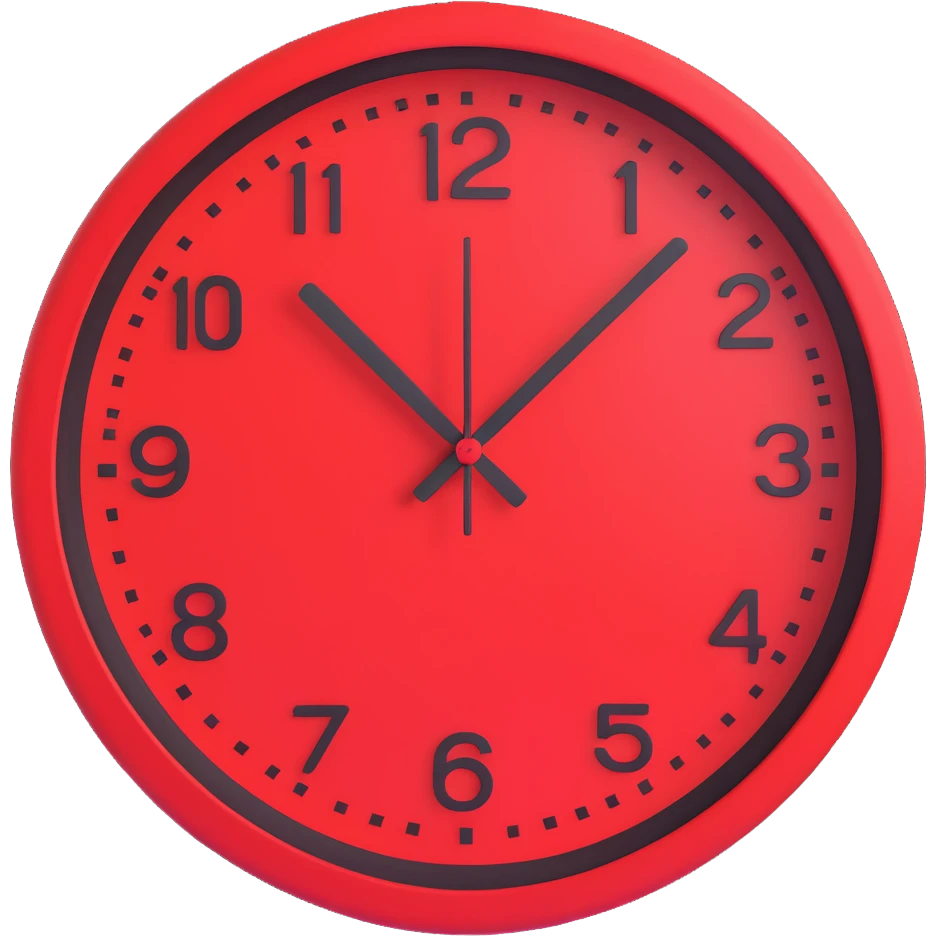 red wall clock emoji