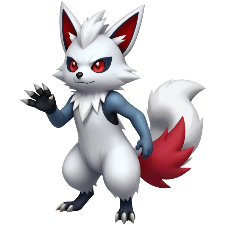 Epic Shiny Edgy Zangoose-Zorua-Pokemon-fakemon-hybrid-animal Full Body  emoji