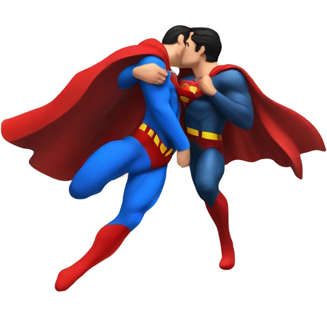 Superman Kiss Spiderman emoji