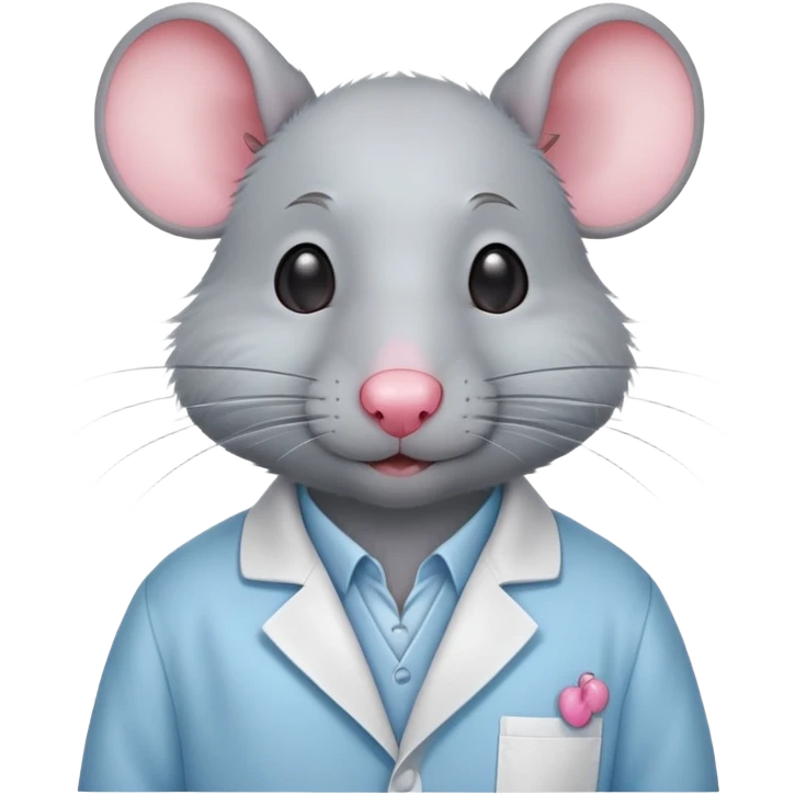 Rat wearing light blue lab coat emoji