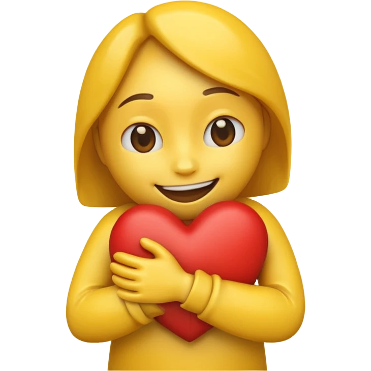 make an emoji hugging a heart emoji