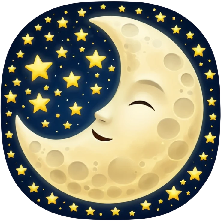 moon on the sky background emoji