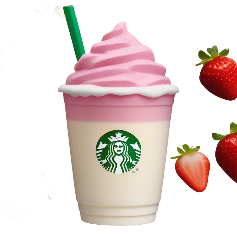 Starbucks pink drink with vanilla sweet cream cold foam on top emoji