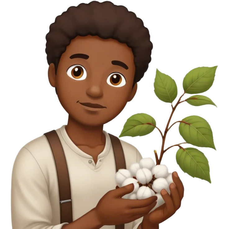 Black man picking cotton emoji