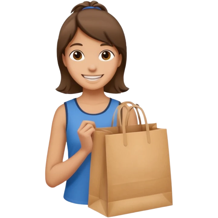 Teen carrying paper bags














 emoji