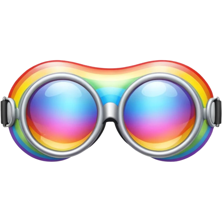 silver simulation rainbow blendglass goggles emoji
