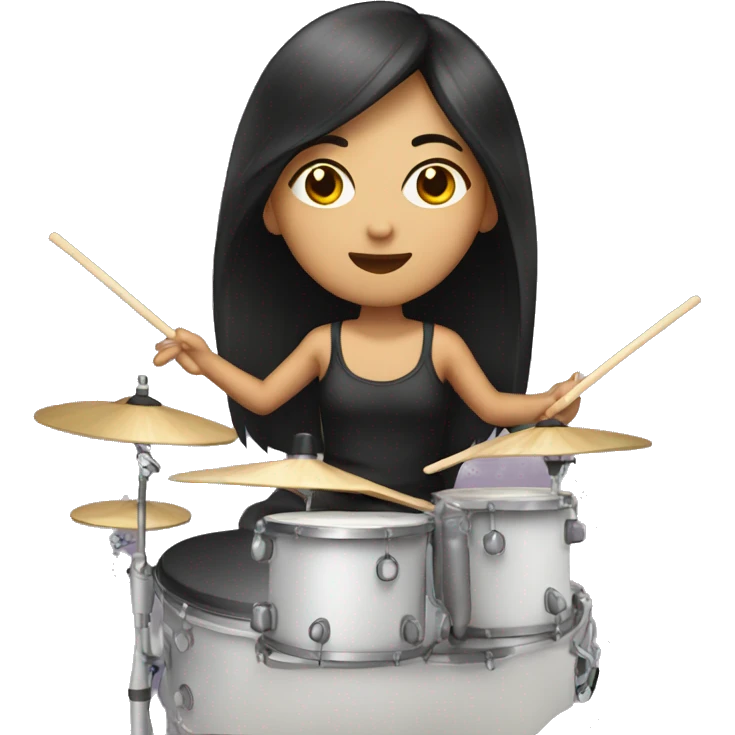 asian girl on drums emoji