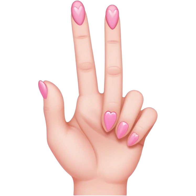 Middle finger with soft pink hearts around it emoji