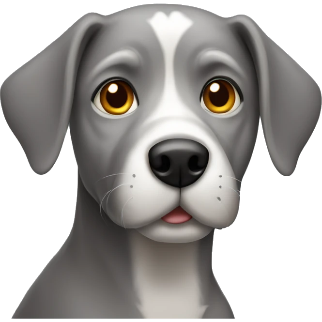 Grey dog front profile emoji