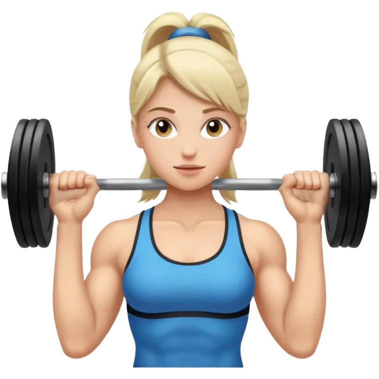 Girl lifting weights emoji