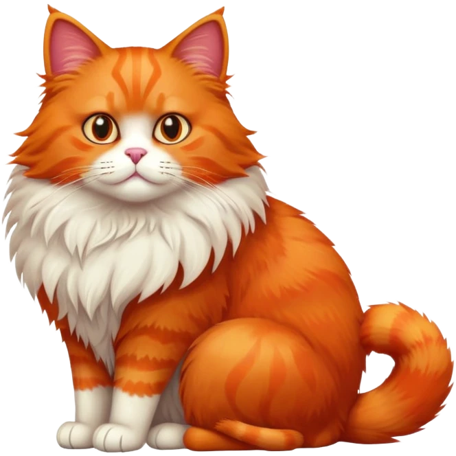 red cat sitting full body emoji
