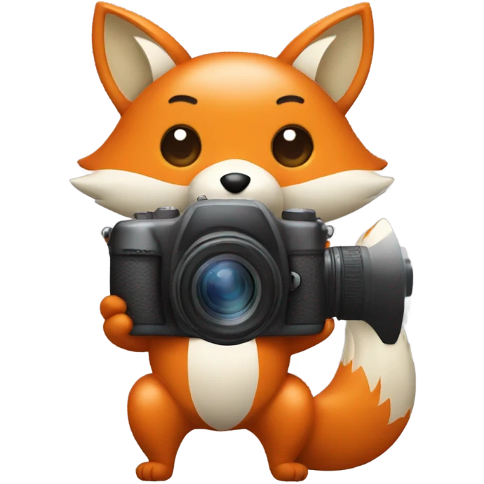 Kawaii Fox with Canon camera emoji