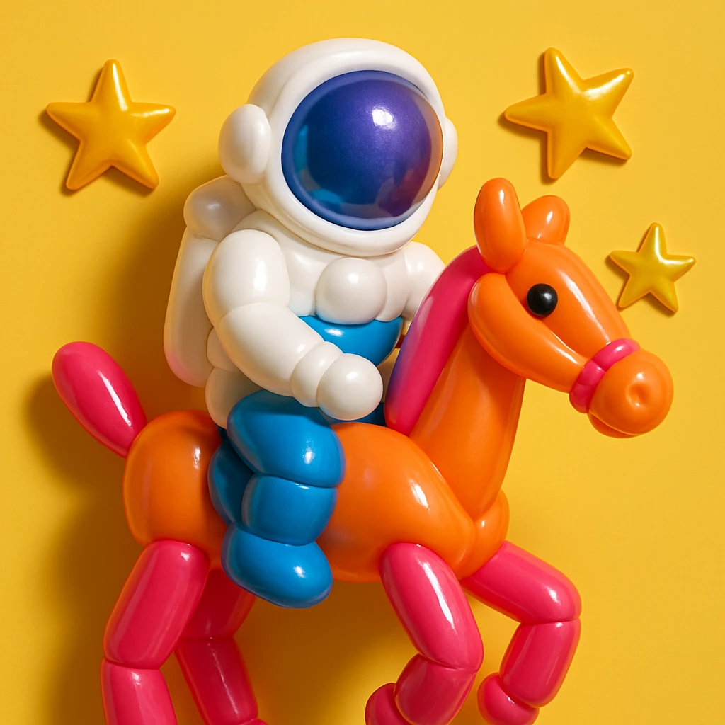 astronaut on horseback with stars in background emoji