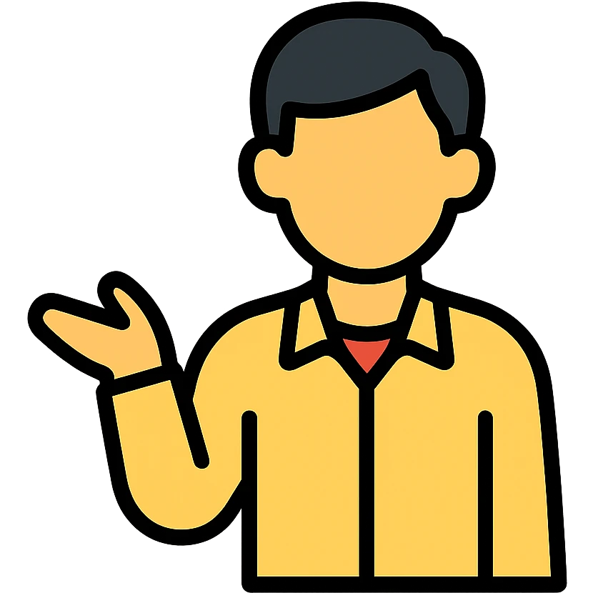 color outline icon of a man gesturing emoji