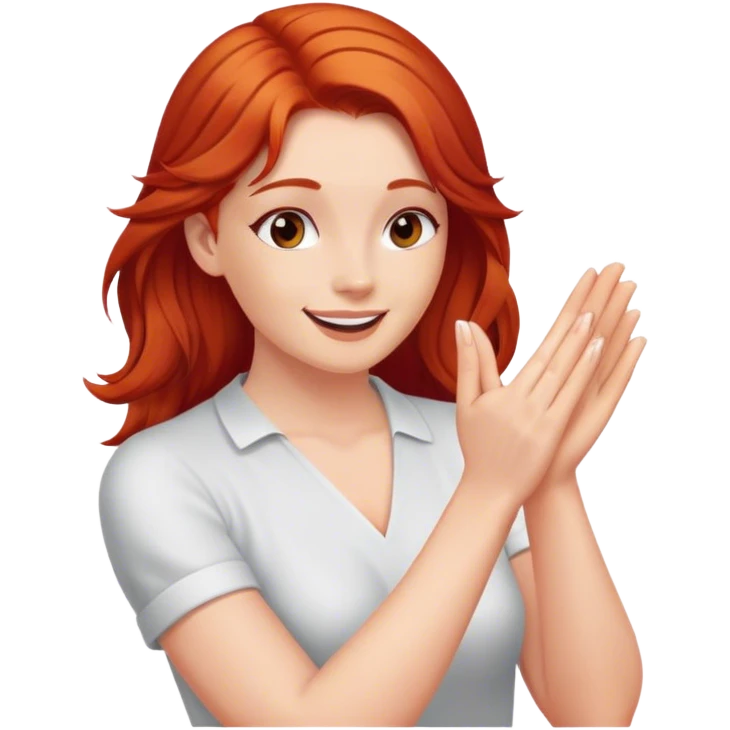 Red haired Woman clapping emoji