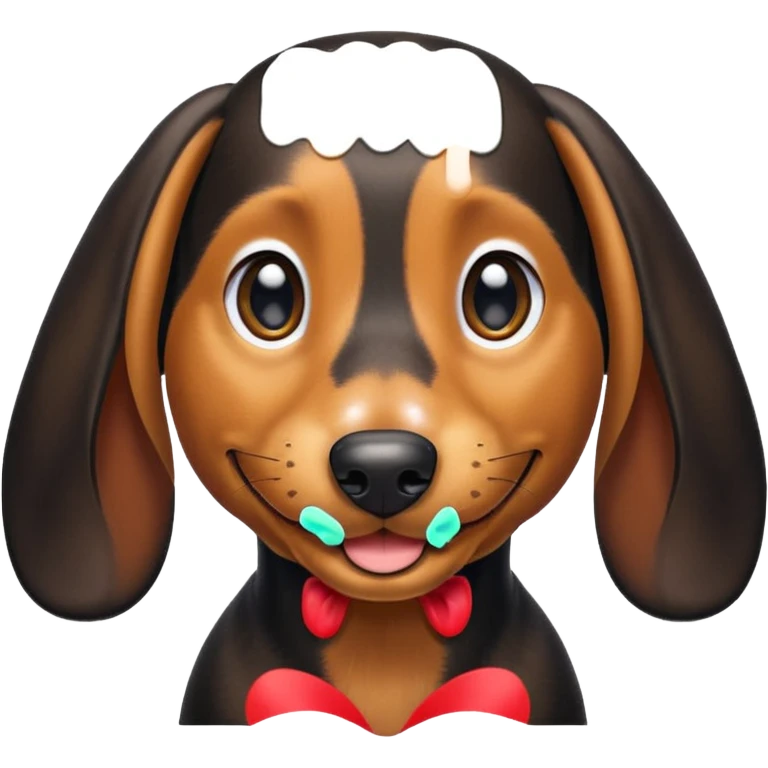 Black and tan dachshund smiling emoji