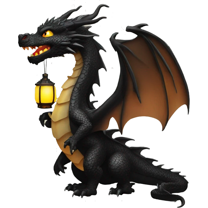 Black Dragon with lanterns on its tail emoji