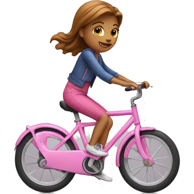 girl riding pink bike emoji