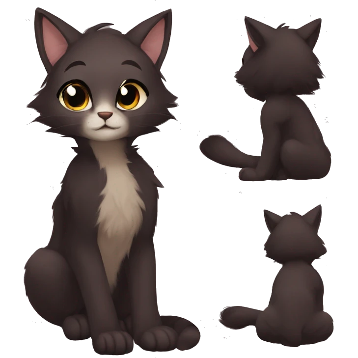 Anthro Shy Cute Cool Edgy Pretty Dark Brown Furry Feline Animal Anthro Sona emoji