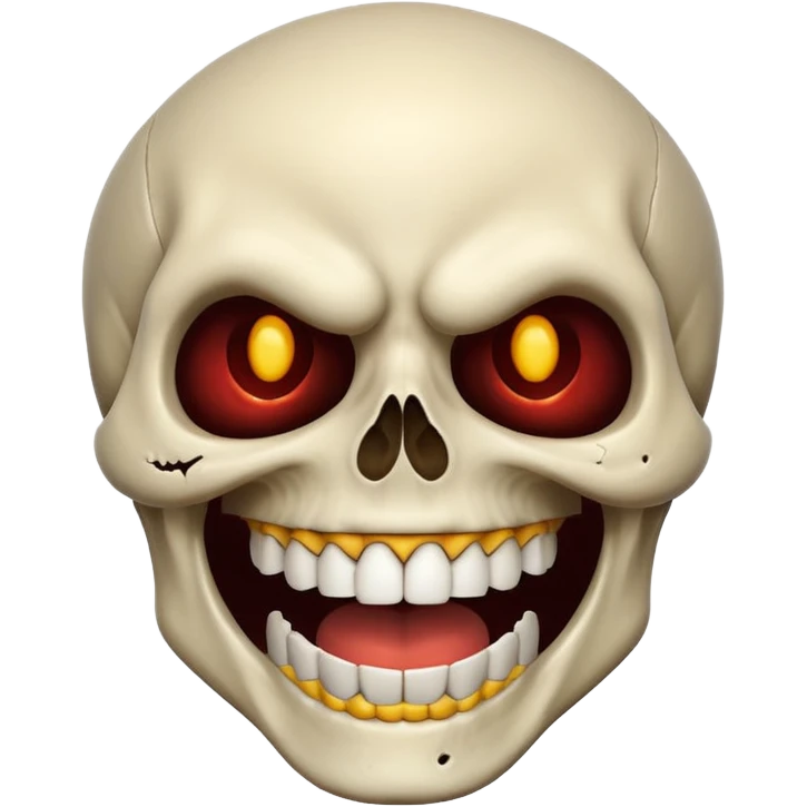 A skull laughing like a demon emoji