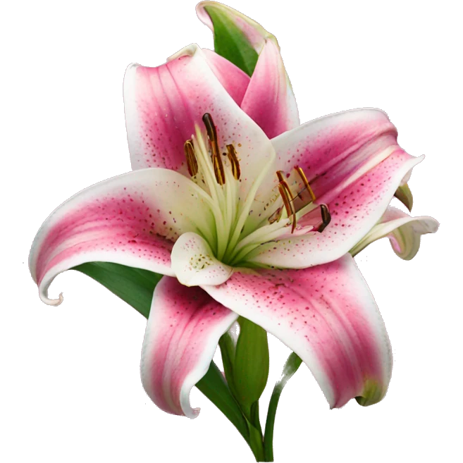 Stargazer lily with pink background emoji