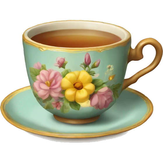 Vintage tea with flower design emoji