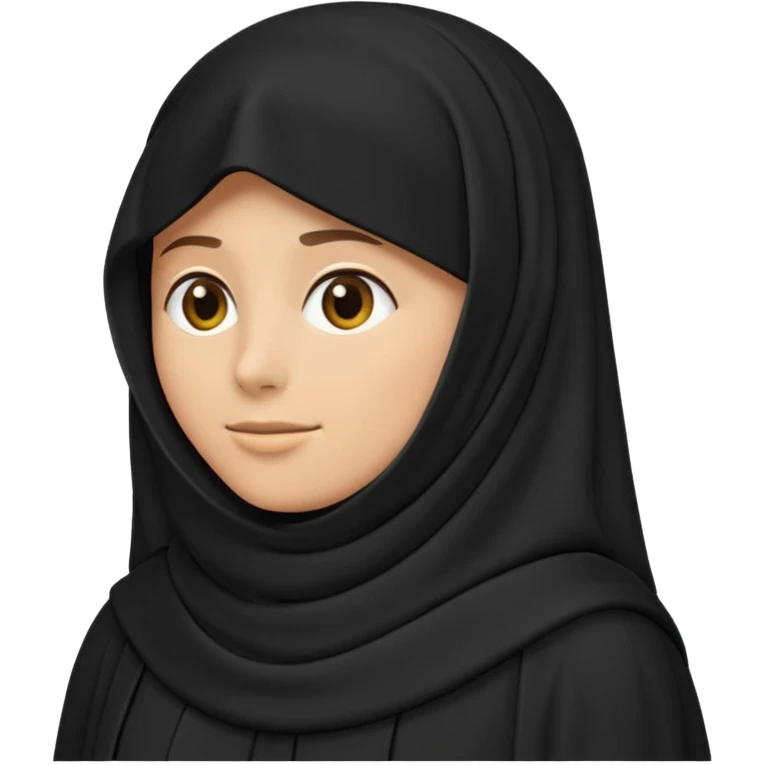 classic emoji style black burqa side view no text emoji