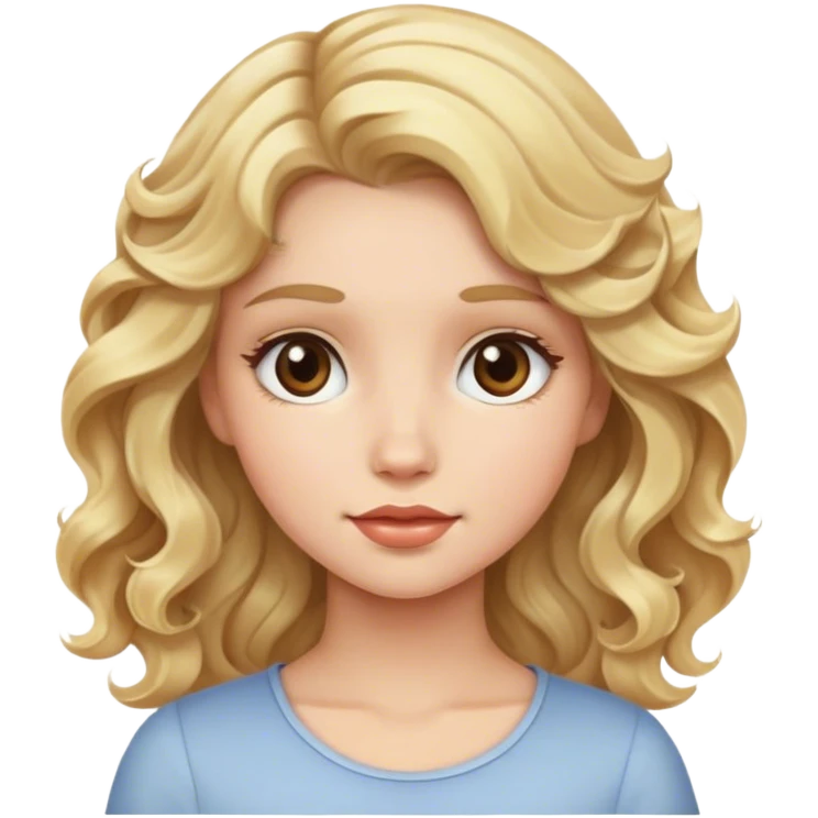 Girl with blonde wavy hair super super pretty emoji