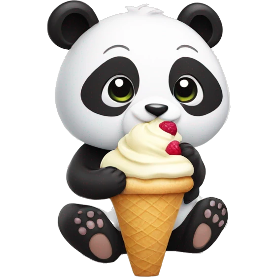 Panda eating ice cream emoji