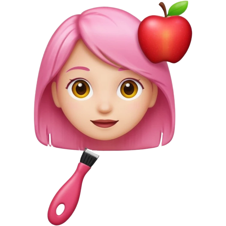 light pink hairbrush apple emoji style variation 2 emoji