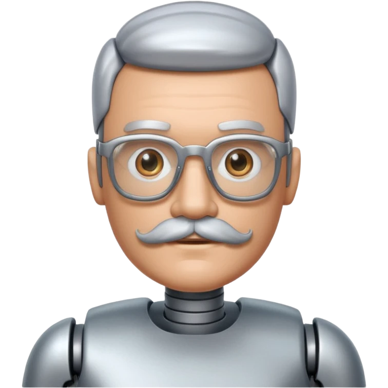 robotic man with glasses mustache  emoji