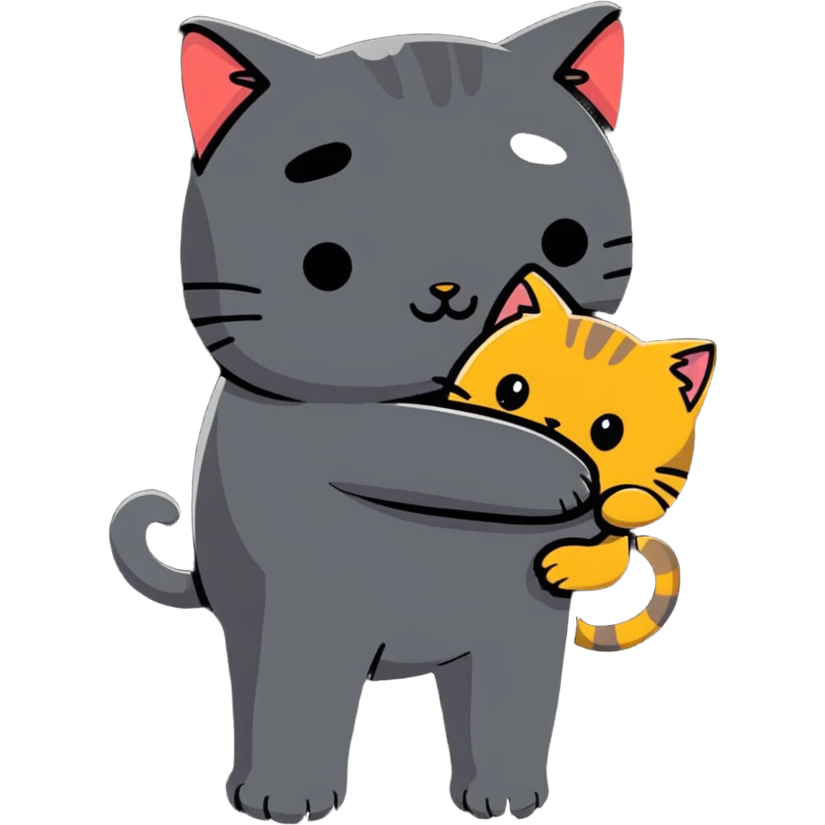 person hugging a cat emoji