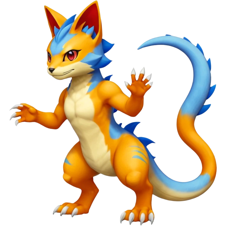 Gabite-Veemon-Digimon-Peppercat-Pokémon-Flamedramon-fusion-animal-hybrid-creature, Full body  emoji