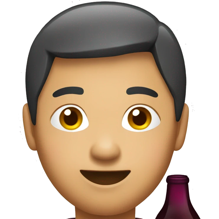 Asian with wine emoji