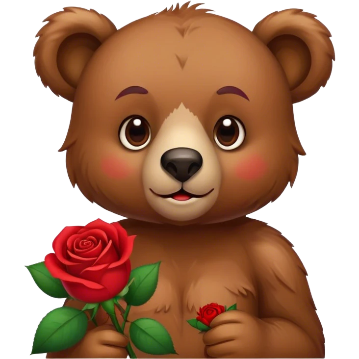 bear holding a rose emoji