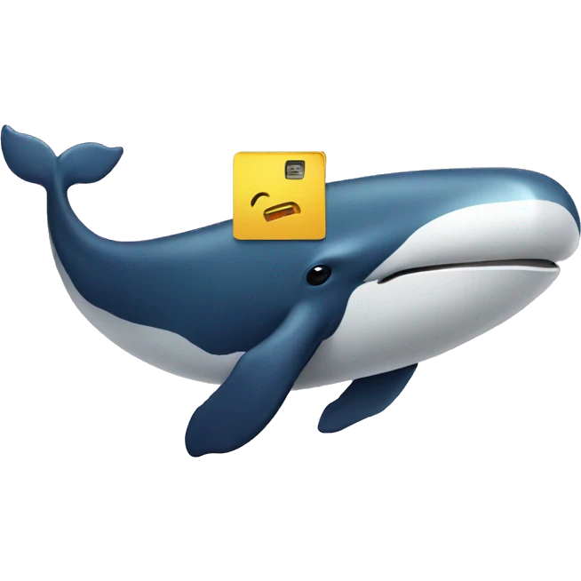 Whale with floppy disk emoji