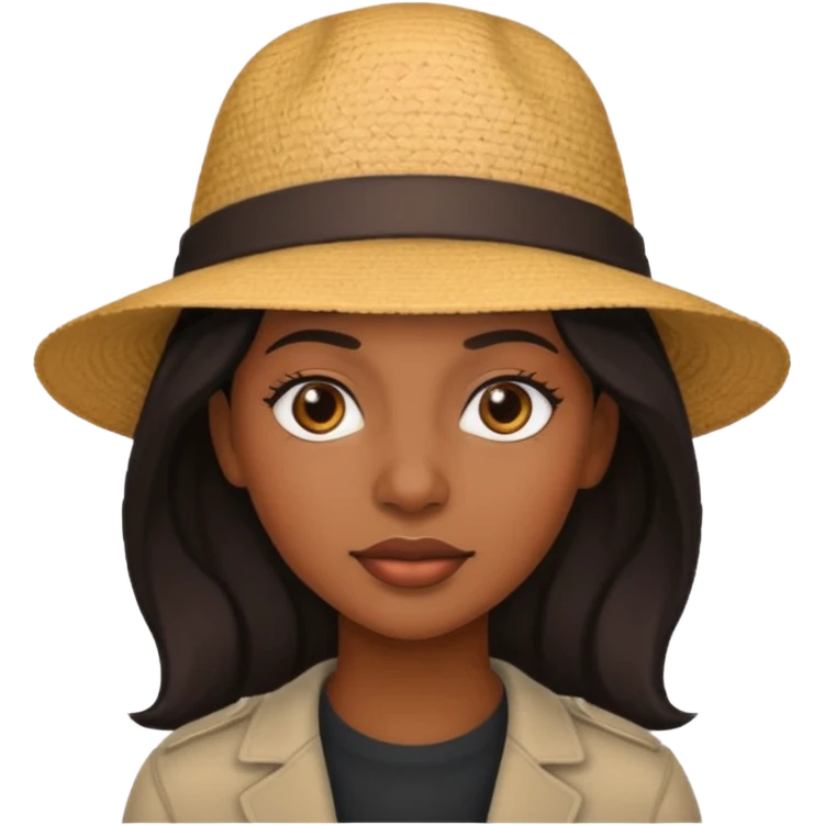 black woman with hat emoji