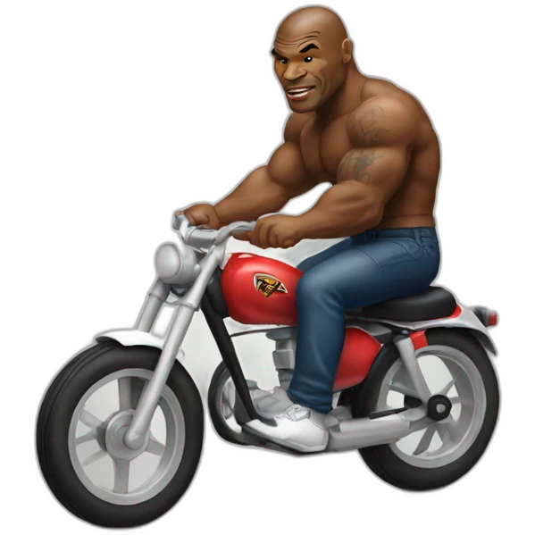 mike tyson riding a small bike emoji