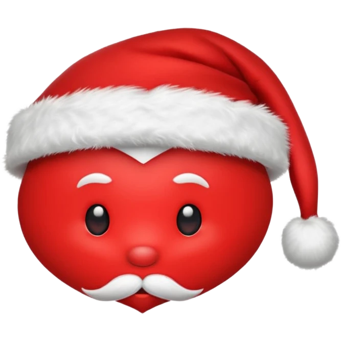 red heart in a santa hat no mustache or face just a red hart with santa hat ontop  emoji