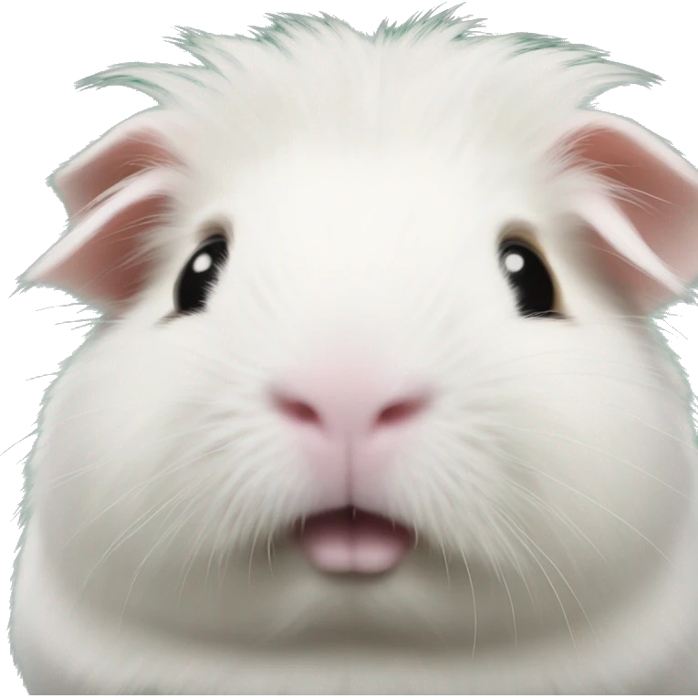 White Guinea pig Looks Like a teddybear  emoji