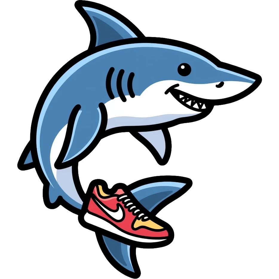 shark wearing Nike shoes emoji