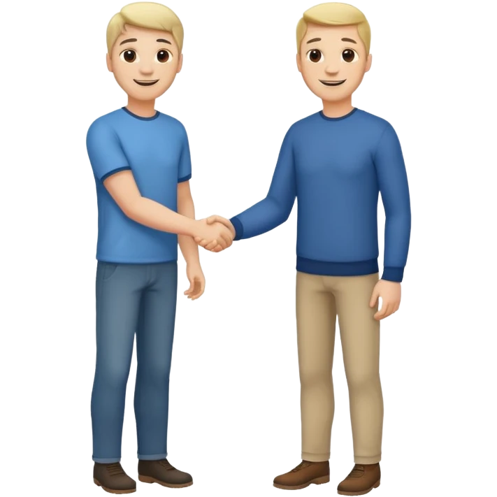 Two men shaking hands, full body emoji