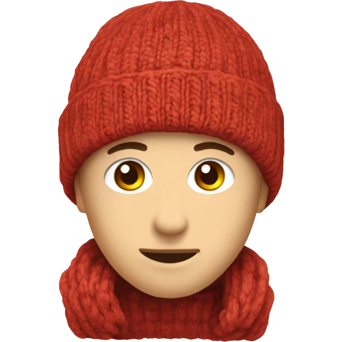 red knit beanie (without a person) emoji