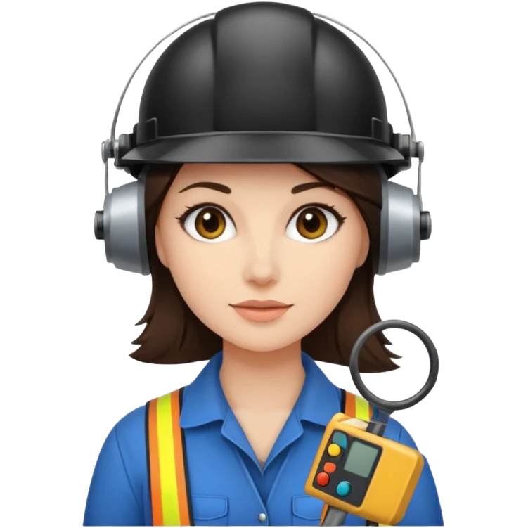opérateur contrôle non destructif féminin brune emoji