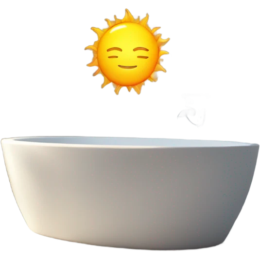 The sun taking a bath emoji