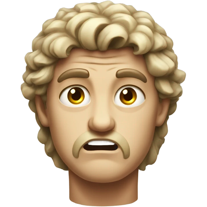 A Young angry greek God in Stone  emoji