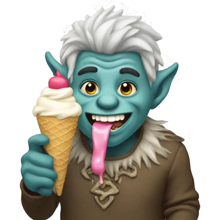 Troll eating ice cream  emoji
